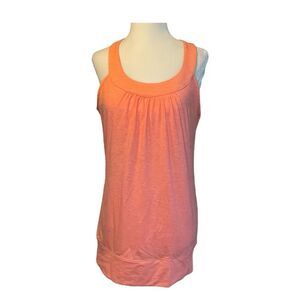 Calia Keyhole Back Double Layer Tank Top Guava Orange Knit S